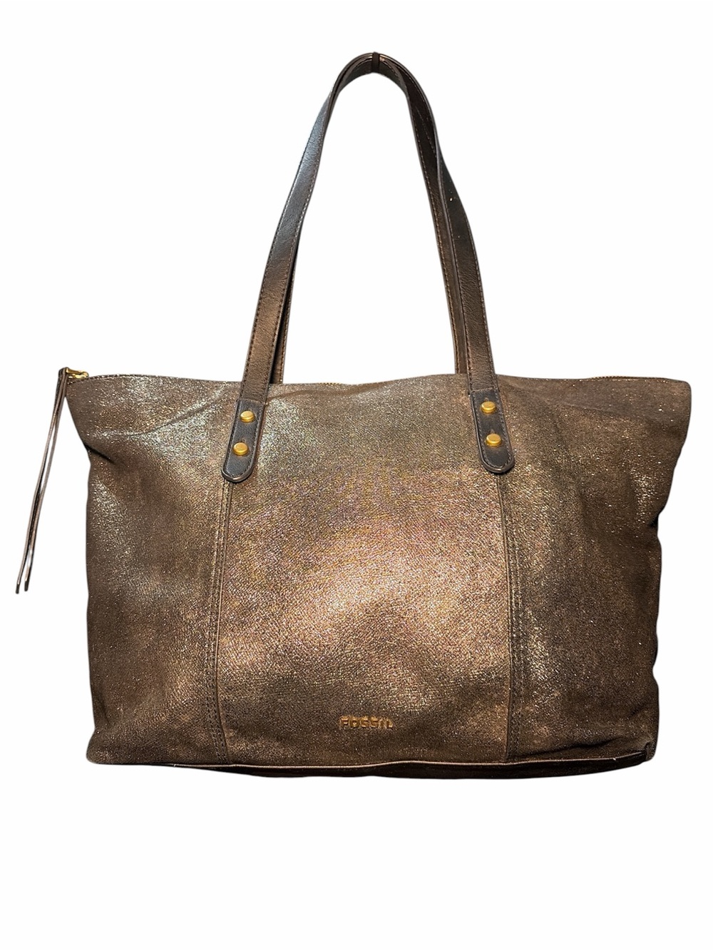 Fossil Metallic Gun Metal Tote Bag - Women Bags